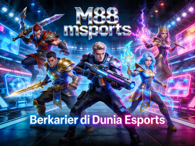 Ilustrasi hero banner untuk platform taruhan esports M88 msports dengan karakter game populer